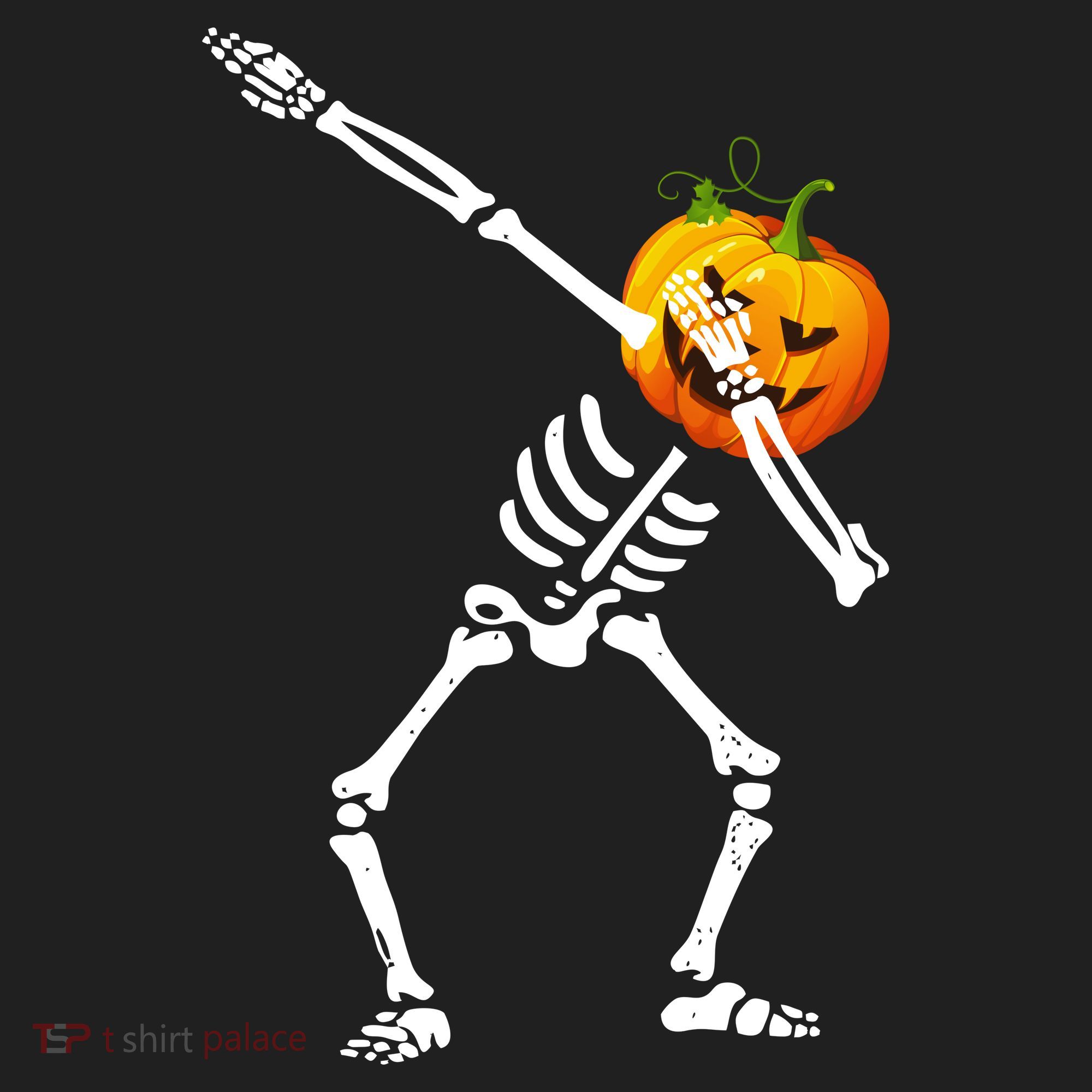 Dabbing Skeleton Pumpkin Face Halloween Women's Sweatshirt