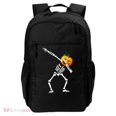Dabbing Skeleton Pumpkin Face Halloween Backpack