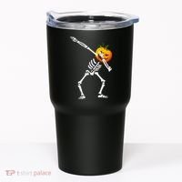 Dabbing Skeleton Pumpkin Face Halloween Tumbler thumb 0