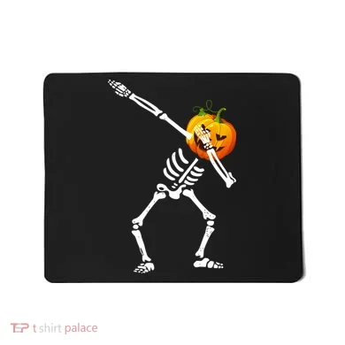Dabbing Skeleton Pumpkin Face Halloween Mousepad