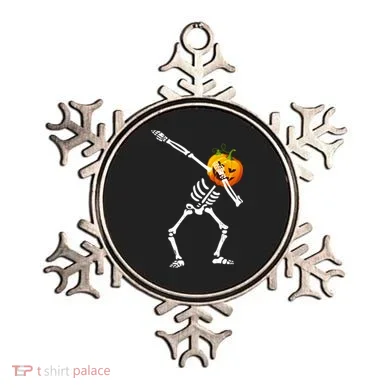 Dabbing Skeleton Pumpkin Face Halloween Ornament