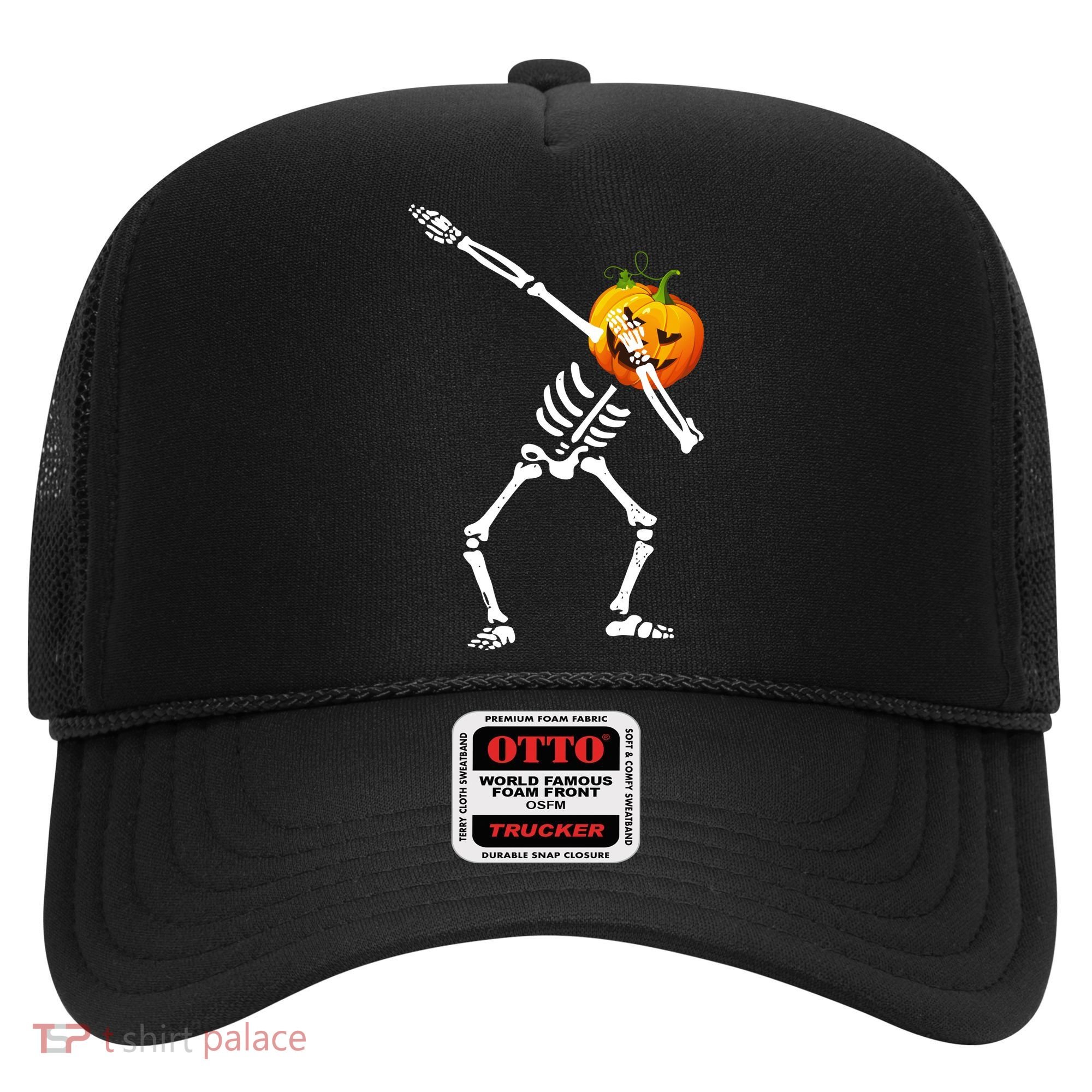 Dabbing Skeleton Pumpkin Face Halloween Hat