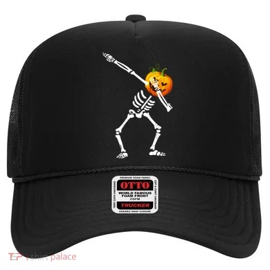 Dabbing Skeleton Pumpkin Face Halloween Hat