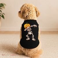 Dabbing Skeleton Pumpkin Head  Doggie Tank thumb 2