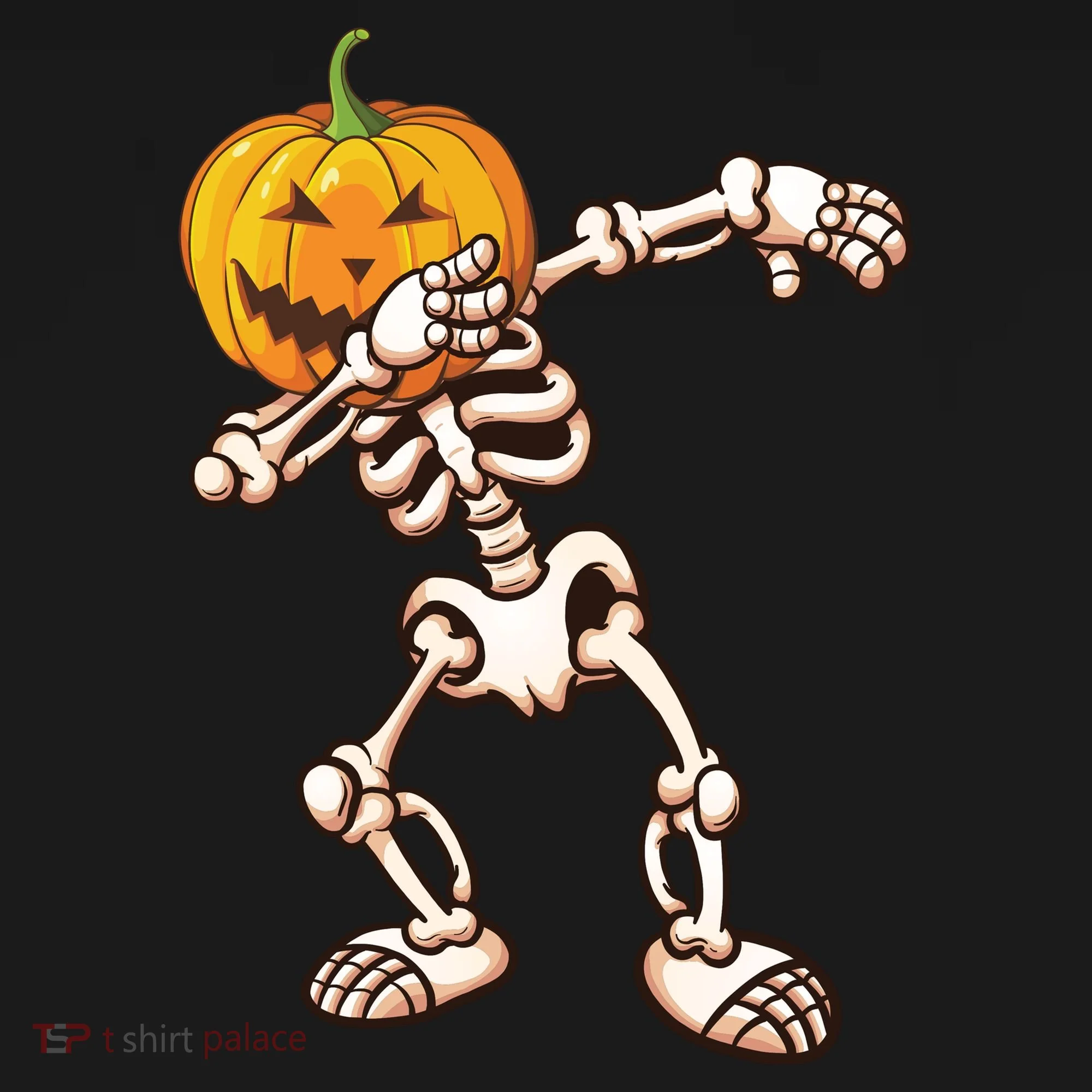 Dabbing Skeleton Pumpkin Head  Doggie Tank