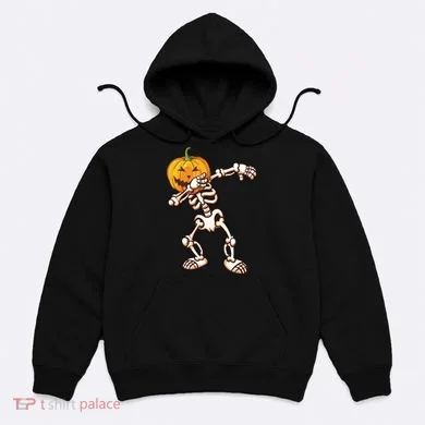 Dabbing Skeleton Pumpkin Head  Hoodie