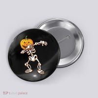 Dabbing Skeleton Pumpkin Head  Button thumb 0
