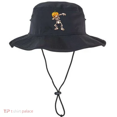 Dabbing Skeleton Pumpkin Head  Bucket Hat