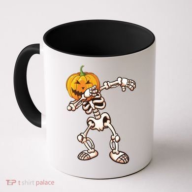 Dabbing Skeleton Pumpkin Head  Coffee Mug