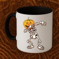 Dabbing Skeleton Pumpkin Head  Coffee Mug thumb 2