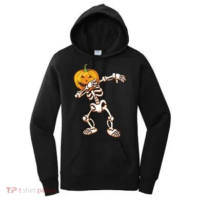 Dabbing Skeleton Pumpkin Head  Women's Hoodie