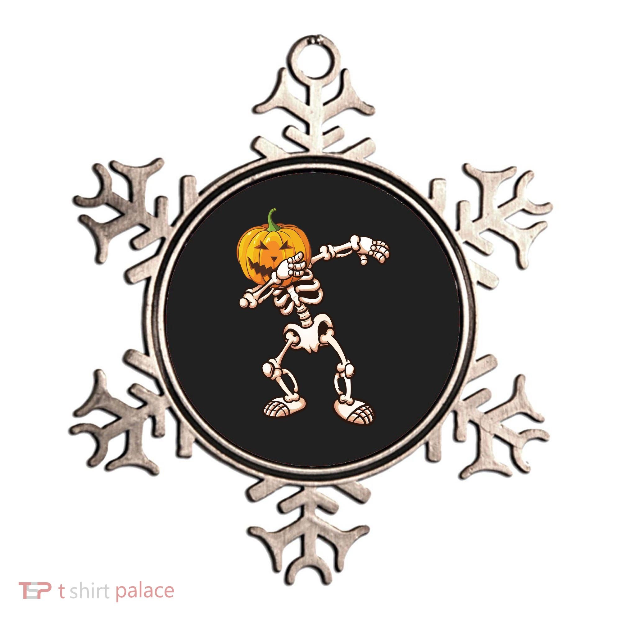 Dabbing Skeleton Pumpkin Head  Ornament