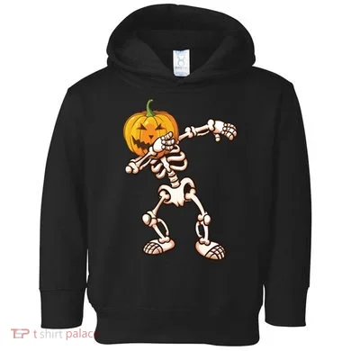 Dabbing Skeleton Pumpkin Head  Toddler Hoodie