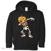 Dabbing Skeleton Pumpkin Head  Toddler Hoodie thumb 0