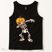 Dabbing Skeleton Pumpkin Head  Tank Top thumb 2