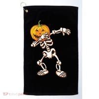 Dabbing Skeleton Pumpkin Head  Golf Towel thumb 0