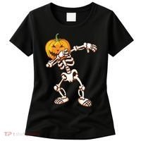 Dabbing Skeleton Pumpkin Head  Women's T-Shirt thumb 0