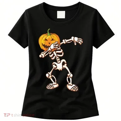 Dabbing Skeleton Pumpkin Head  Women's T-Shirt
