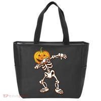 Dabbing Skeleton Pumpkin Head  Tote Bag thumb 0