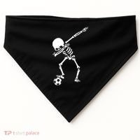 Dabbing Skeleton Soccer Dab USA-Made Doggie Bandana thumb 0