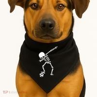 Dabbing Skeleton Soccer Dab USA-Made Doggie Bandana thumb 1