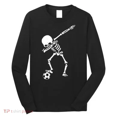 Dabbing Skeleton Soccer Dab Long Sleeve Shirt