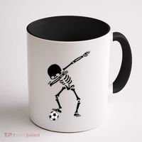 Dabbing Skeleton Soccer Dab Coffee Mug thumb 1