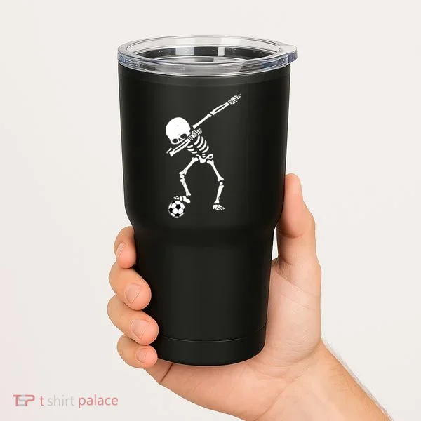 Dabbing Skeleton Soccer Dab Tumbler