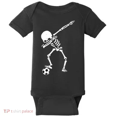 Dabbing Skeleton Soccer Dab Baby Bodysuit