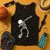 Dabbing Skeleton Soccer Dab Tank Top thumb 4