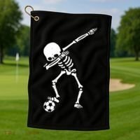 Dabbing Skeleton Soccer Dab Golf Towel thumb 1