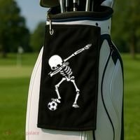 Dabbing Skeleton Soccer Dab Golf Towel thumb 2