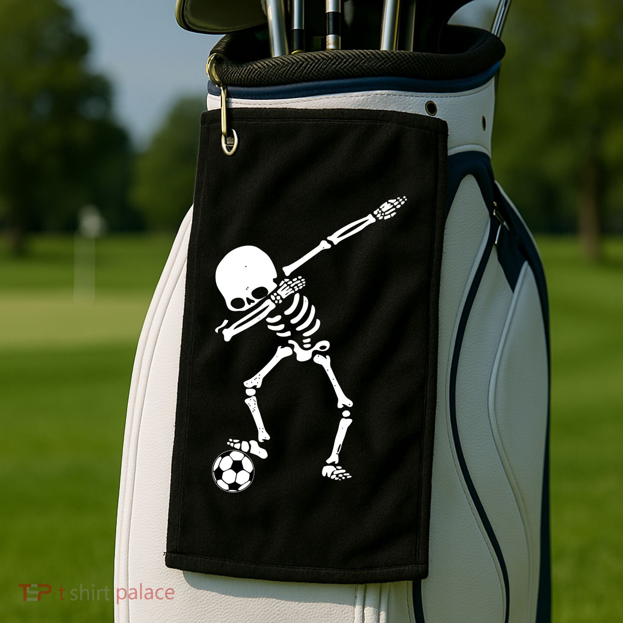 Dabbing Skeleton Soccer Dab Golf Towel