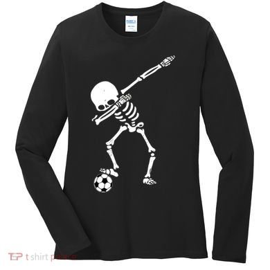 Dabbing Skeleton Soccer Dab Women's Long Sleeve Shirt