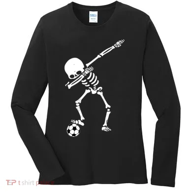 Dabbing Skeleton Soccer Dab Women's Long Sleeve Shirt
