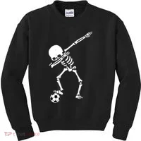 Dabbing Skeleton Soccer Dab Kids Sweatshirt thumb 0