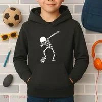 Dabbing Skeleton Soccer Dab Kids Hoodie thumb 2