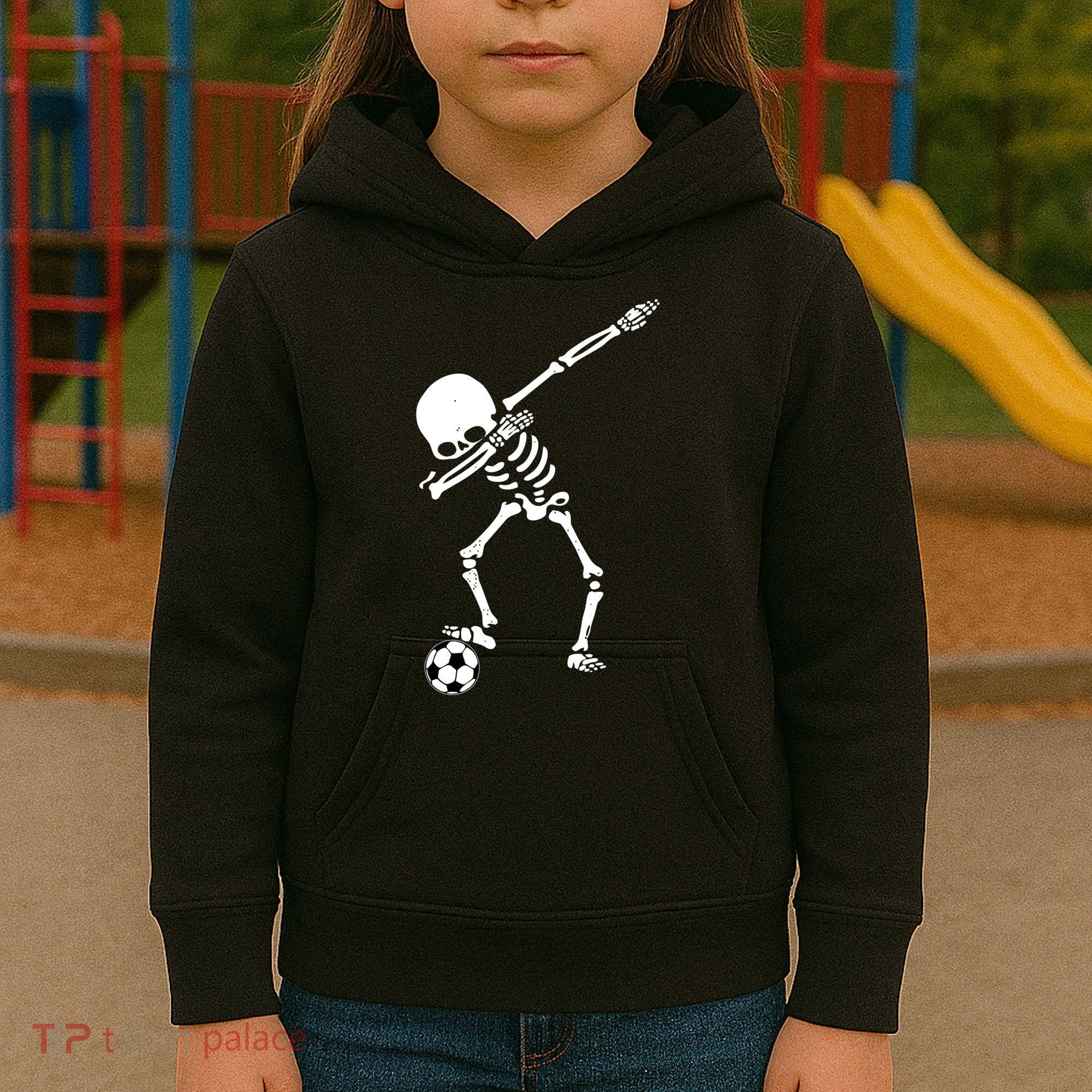 Dabbing Skeleton Soccer Dab Kids Hoodie