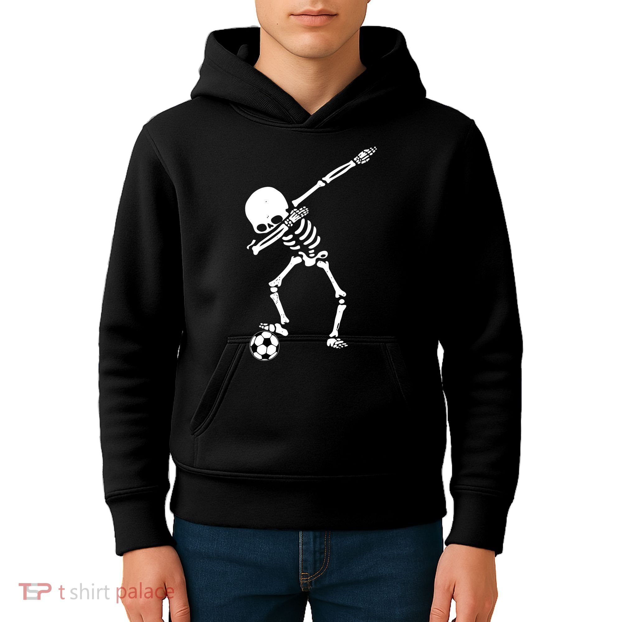 Dabbing Skeleton Soccer Dab Kids Hoodie