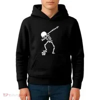 Dabbing Skeleton Soccer Dab Kids Hoodie thumb 4