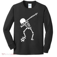 Dabbing Skeleton Soccer Dab Kids Long Sleeve Shirt thumb 0