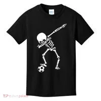 Dabbing Skeleton Soccer Dab Kids T-Shirt thumb 0