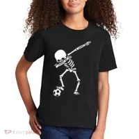 Dabbing Skeleton Soccer Dab Kids T-Shirt thumb 2
