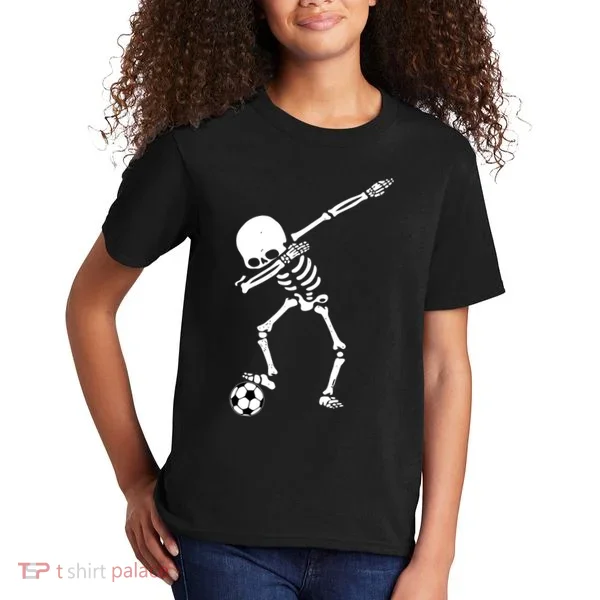 Dabbing Skeleton Soccer Dab Kids T-Shirt