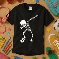 Dabbing Skeleton Soccer Dab Kids T-Shirt thumb 3