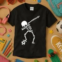Dabbing Skeleton Soccer Dab Kids T-Shirt thumb 3
