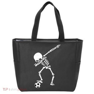 Dabbing Skeleton Soccer Dab Tote Bag