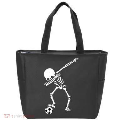 Dabbing Skeleton Soccer Dab Tote Bag