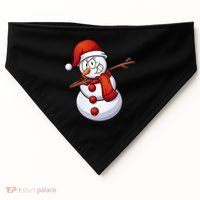 Dabbing Snowman USA-Made Doggie Bandana thumb 0