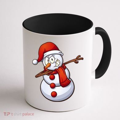 Dabbing Snowman Coffee Mug back